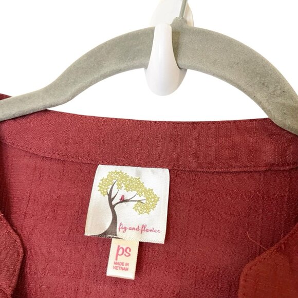 Anthropologie Fig And Flower Size PS Embroidered Ruffle Tiered Boho Mini Dress - Picture 6 of 7